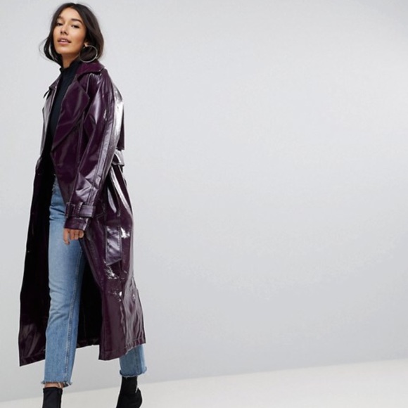 asos vinyl coat